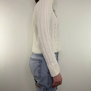 Y2K vintage cable knit turtleneck jumper