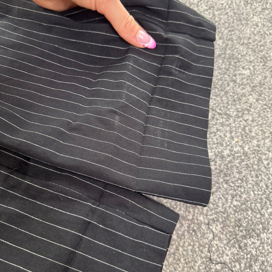 Y2K vintage pinstripe trousers stretchy tailored low rise bootcut