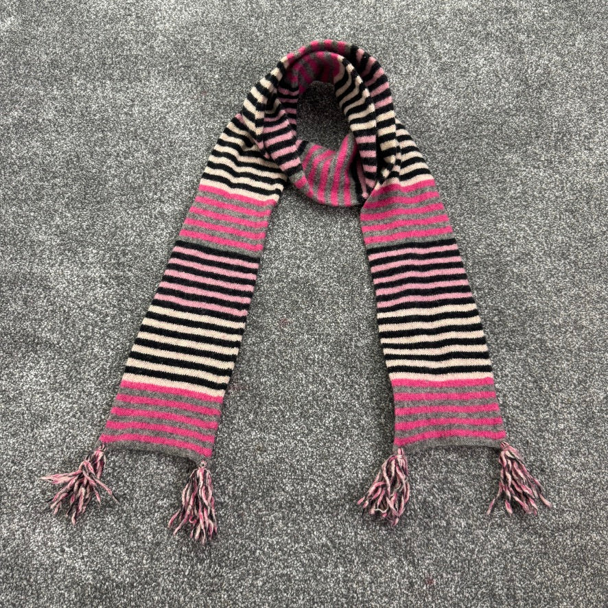 Y2K vintage wool stripy scarf