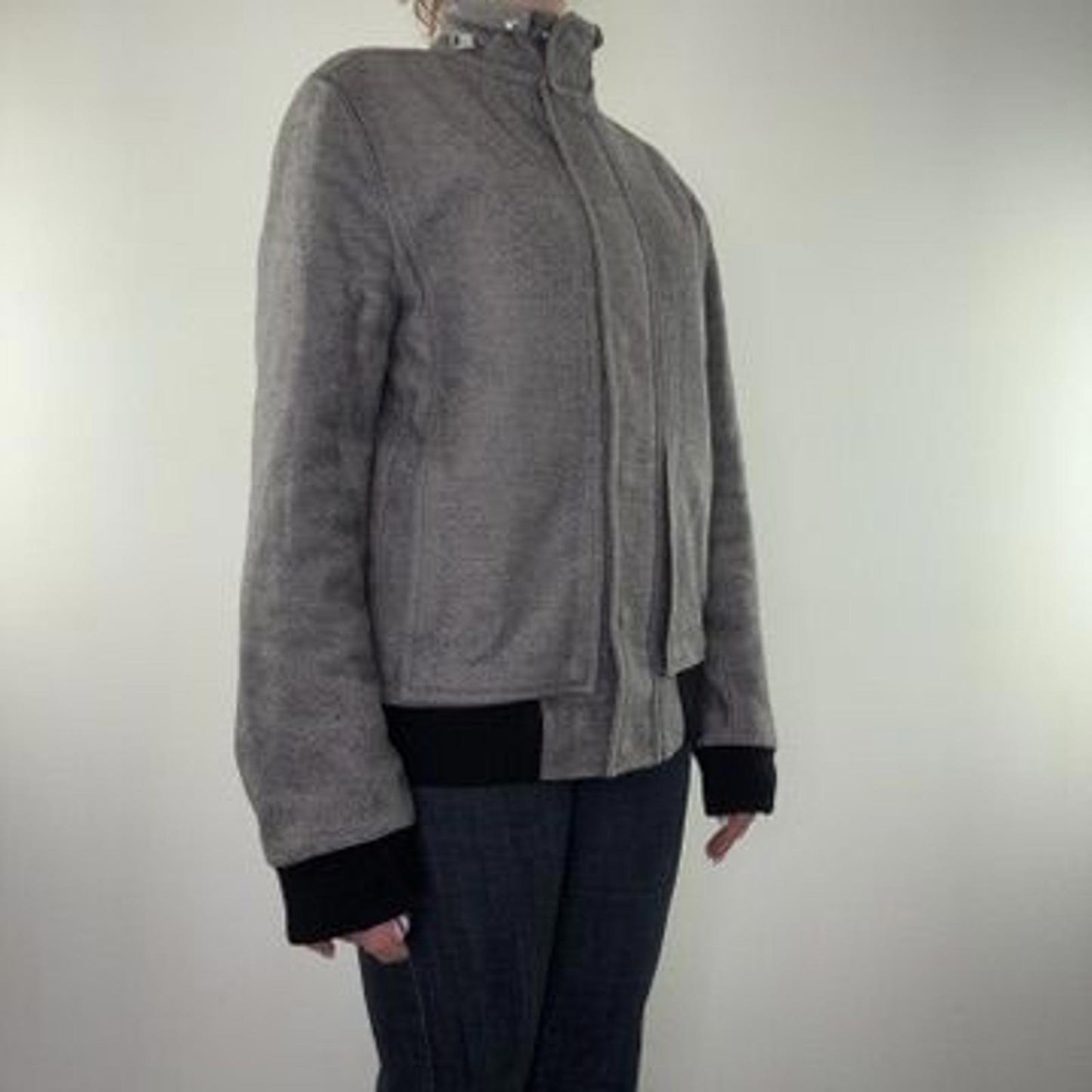 Dior Homme Y2K vintage AW08 Melton jacket wool blend zip up men's high neck coat