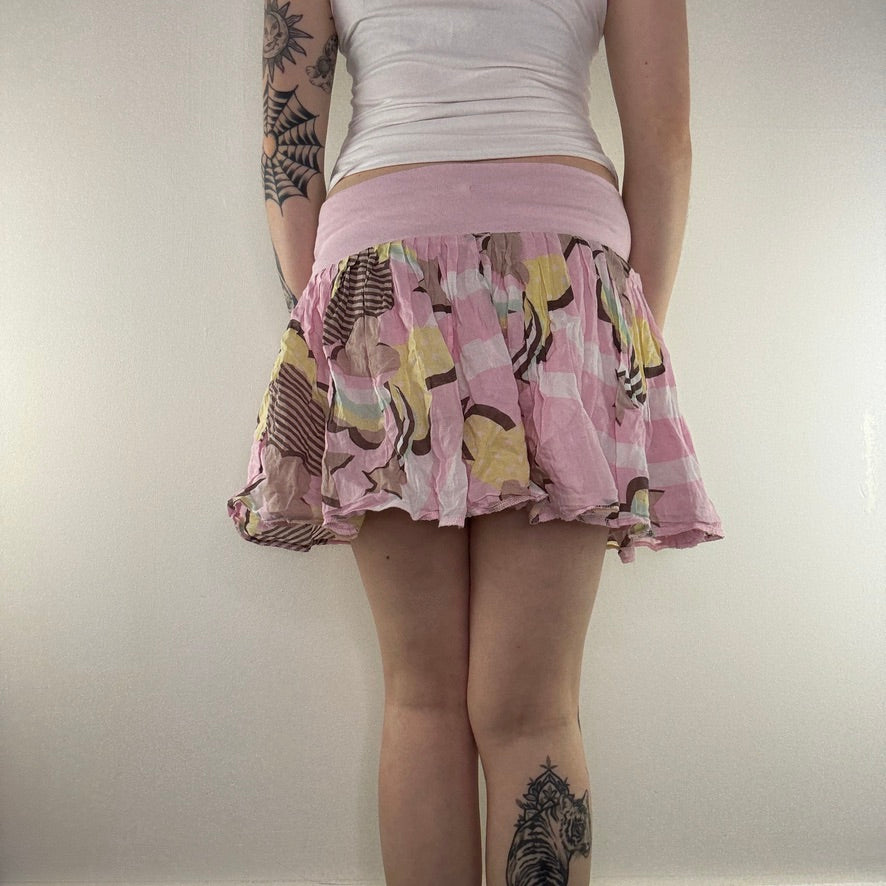 Y2K vintage kawaii mini skirt low rise star heart bow floaty puff harajuku