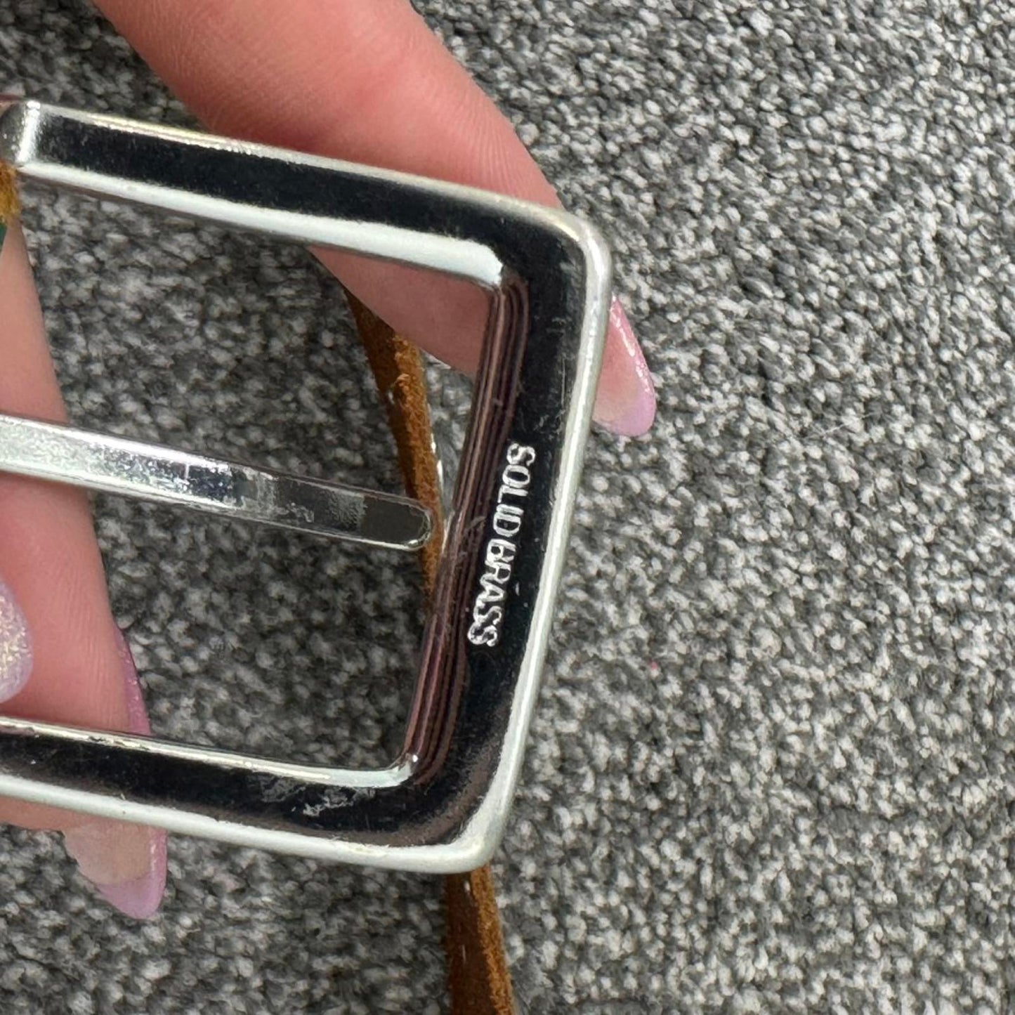 Y2K vintage studded rhinestone belt faux leather green silver embellished