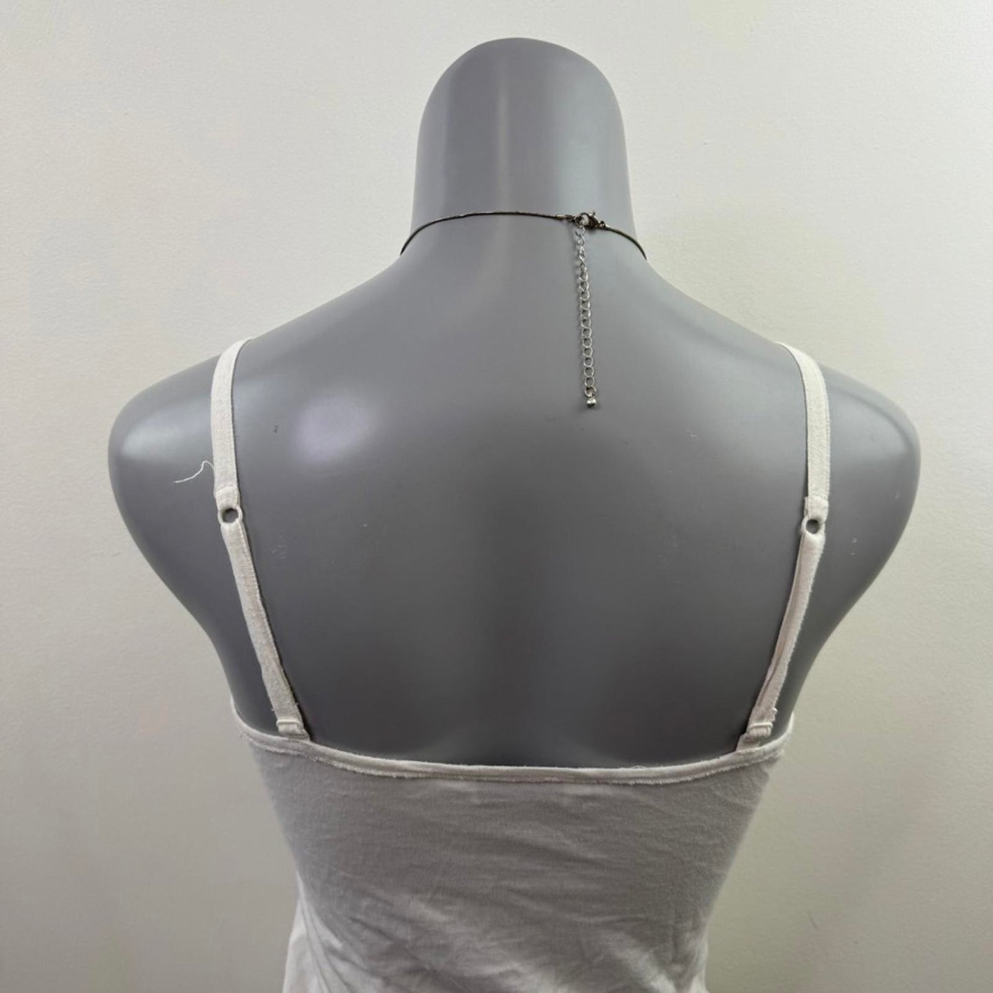 Y2K vintage cami top floral trim v neck stretchy adjustable straps