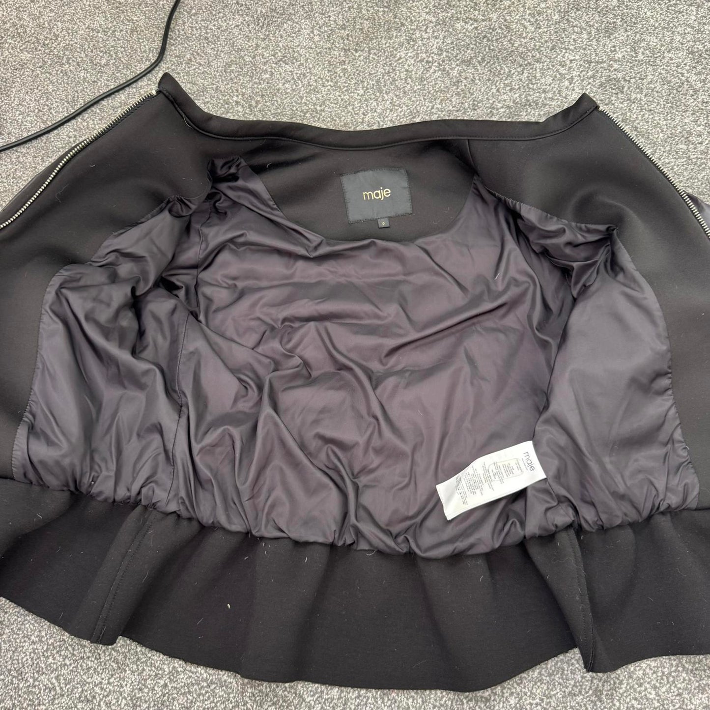 maje puffer jacket coat padded zip up round neckline quilted feather down