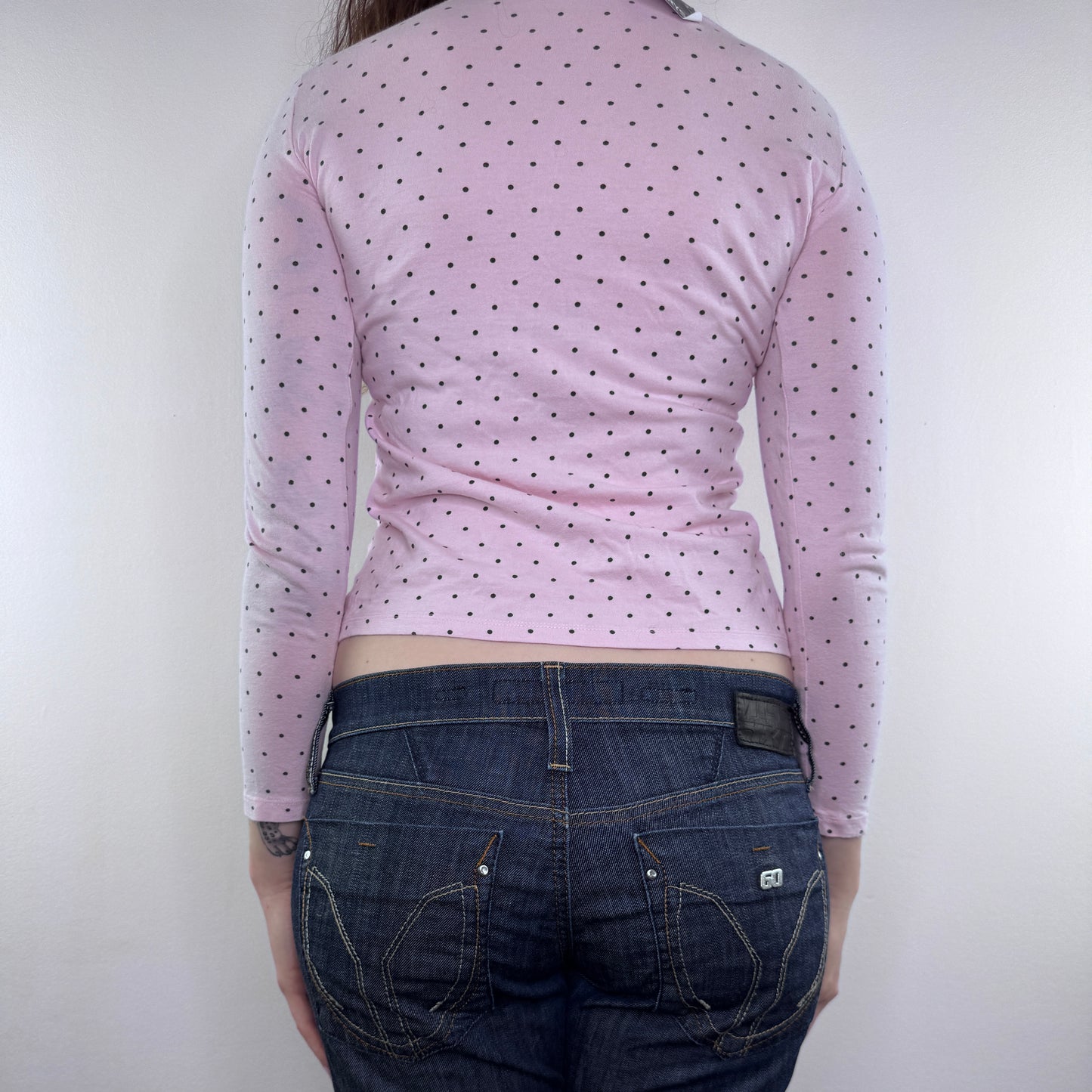 Ariat polka dot studded long sleeve top