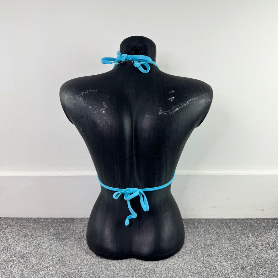 Y2K vintage blue halter neck bikini top