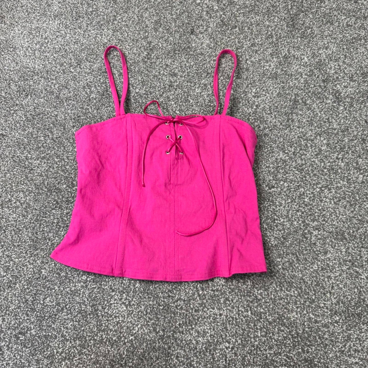 Y2K vintage lace up fitted cami top