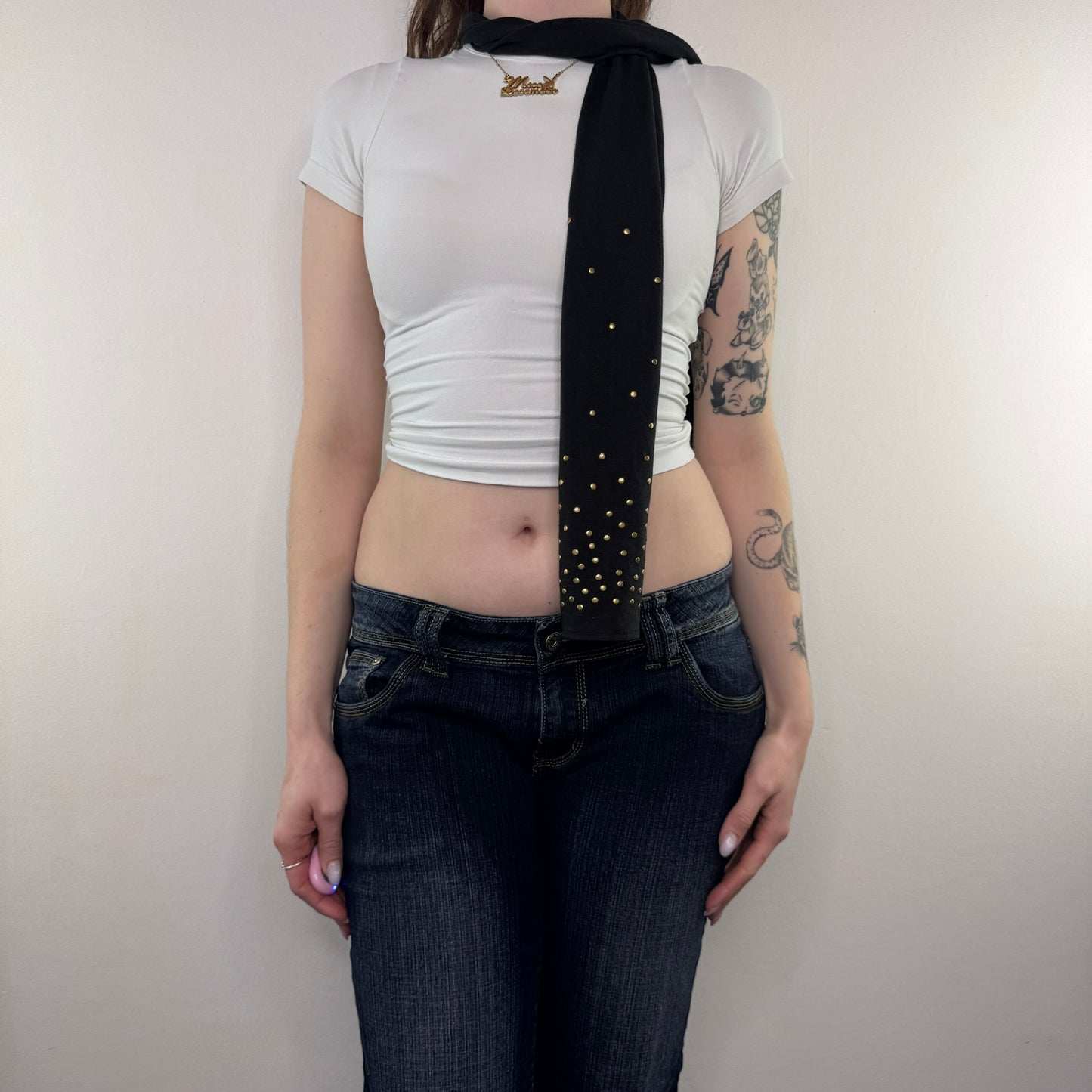 Y2K vintage studded scarf