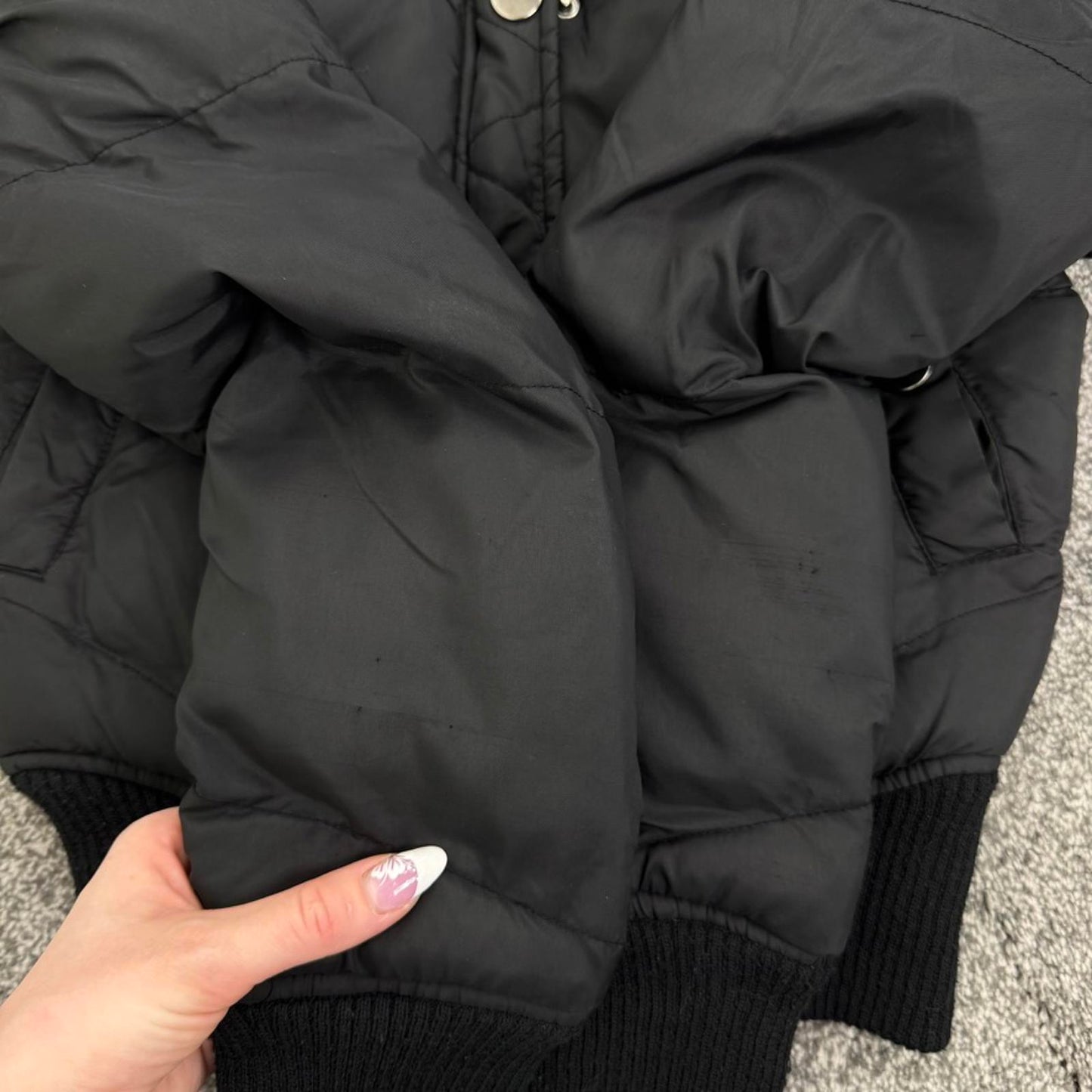 Y2K vintage zip up bomber jacket cropped short length high neck puffer