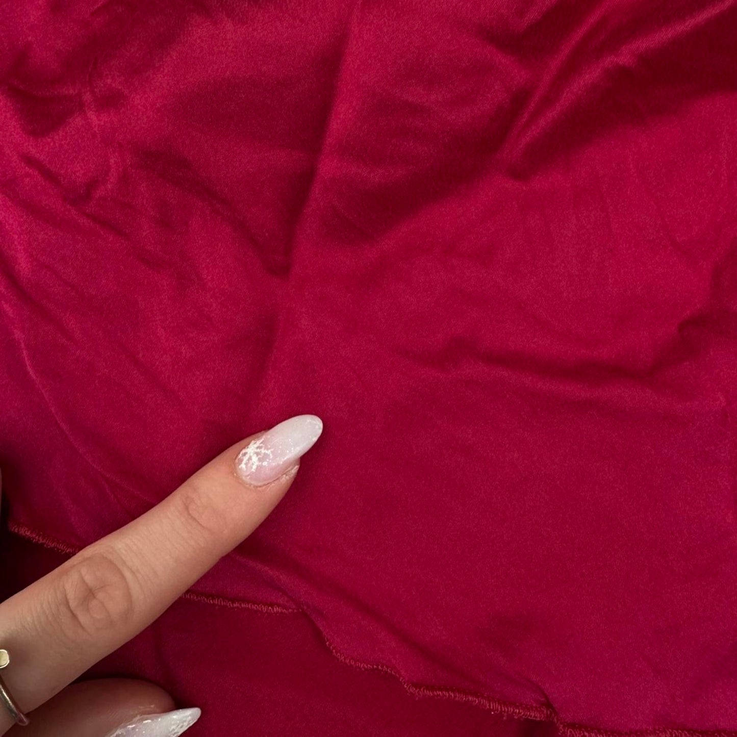 Myla 95% silk cami top adjustable bows flowy babydoll straight neckline red