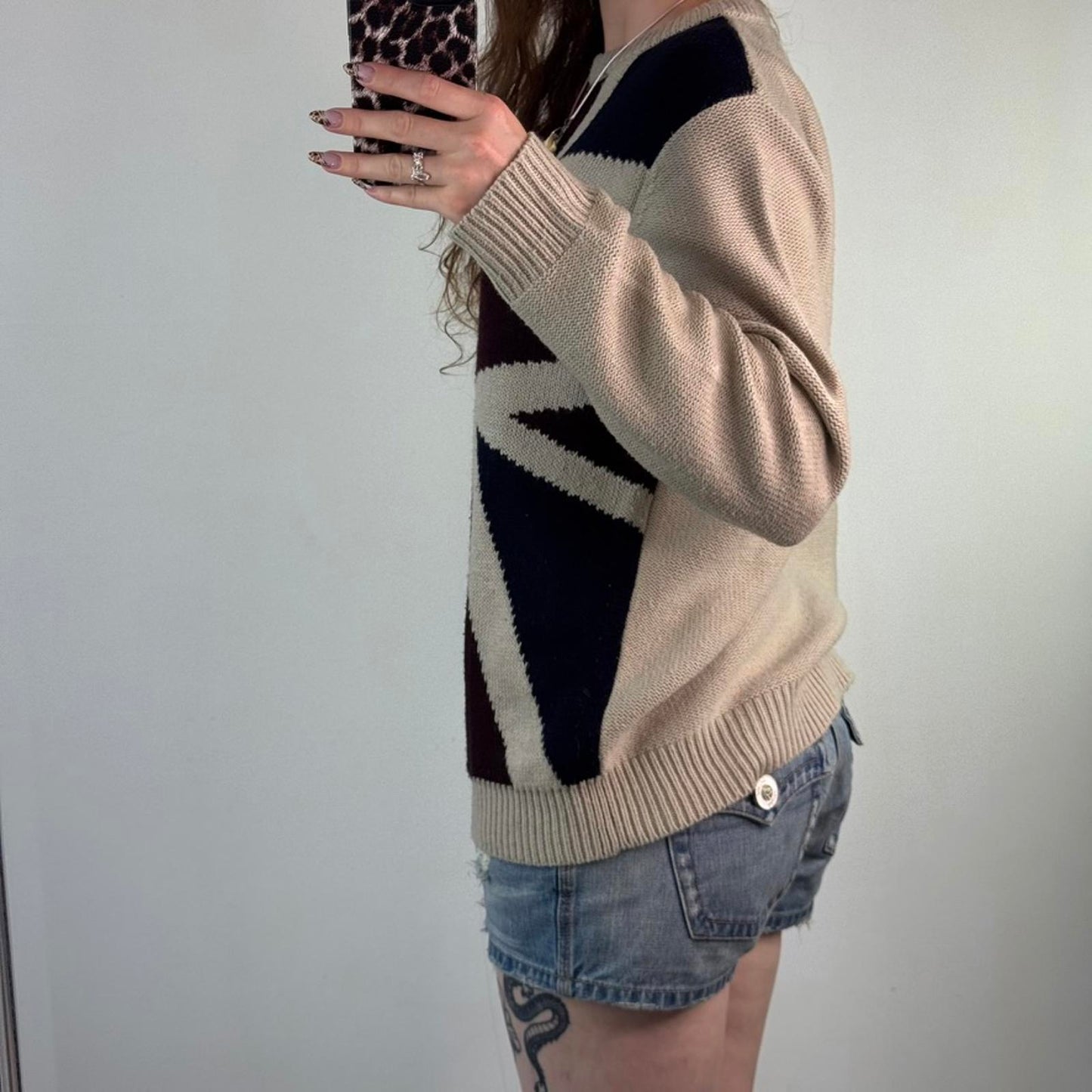 Y2K vintage Union Jack pullover jumper knit knitted flag unisex