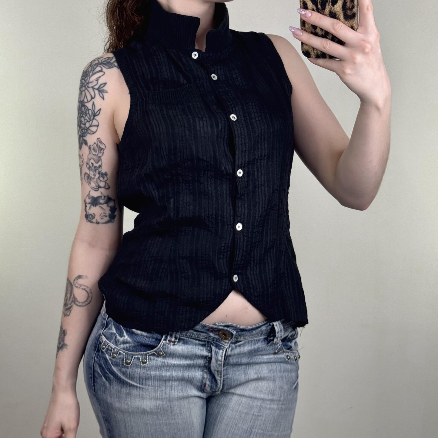Vintage Wendy Dagworthy blouse 100% silk pinstripe button up ribbed front pocket