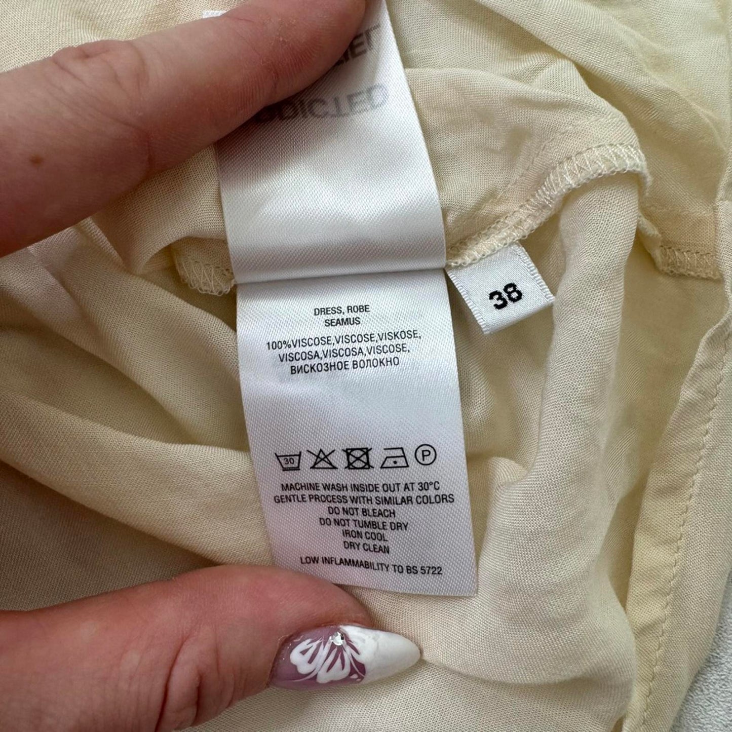 Essentiel Antwerp slip sheer mini short dress 100% viscose cream