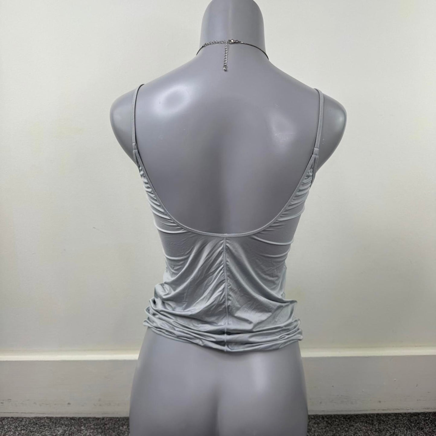 Lightweight silver cami tank top stretchy grey