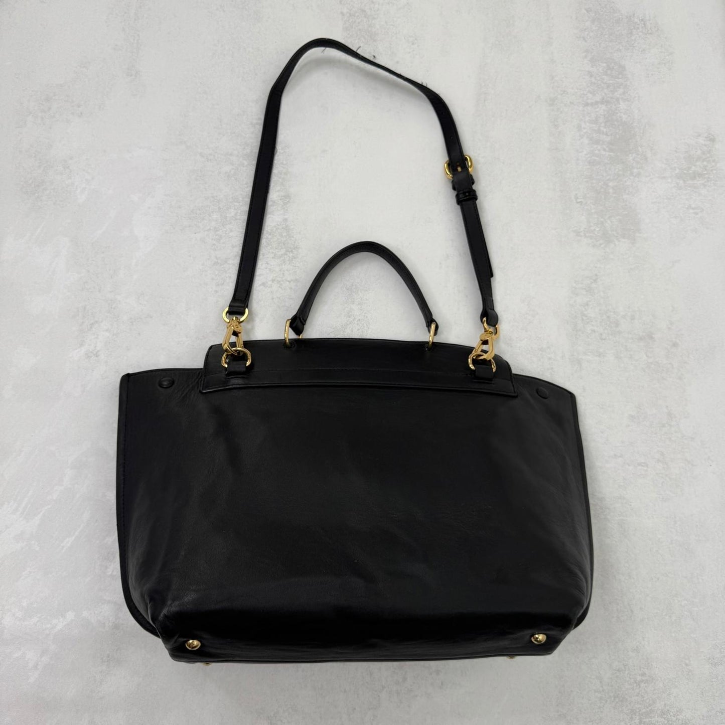 Karen Millen genuine cow leather handbag crossbody strap large work office black