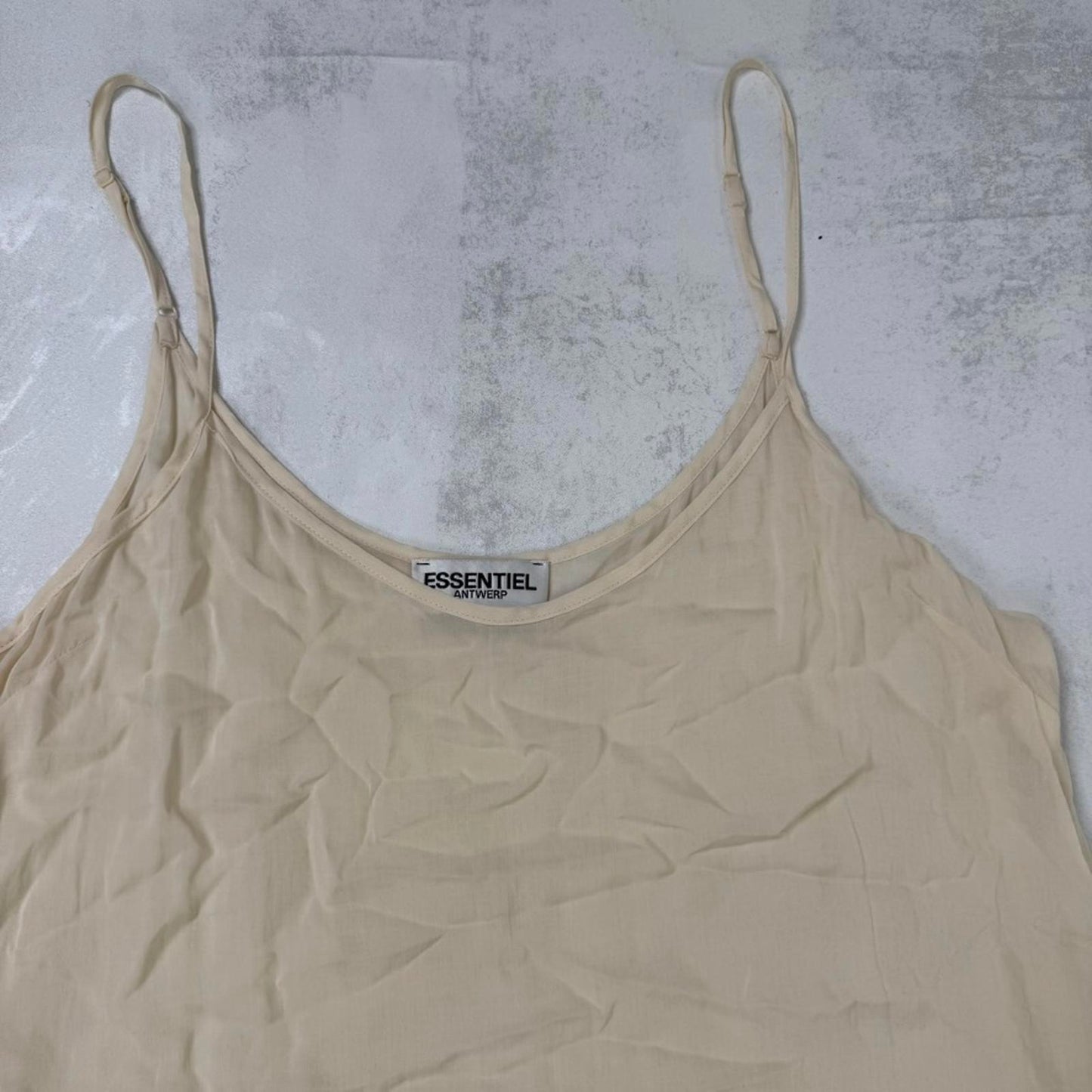 Essentiel Antwerp slip sheer mini short dress 100% viscose cream