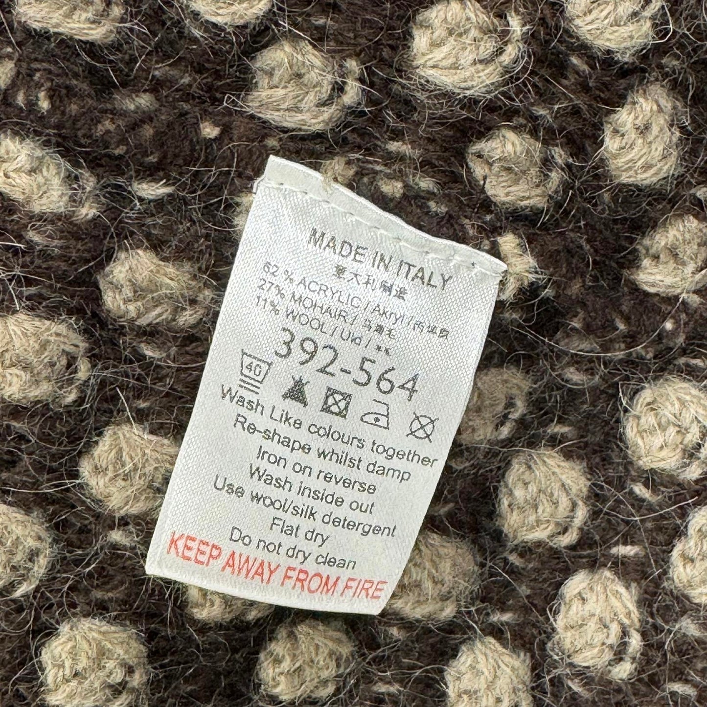 Y2K vintage Next mohair wool blend button up cardigan pea coat brown pattern