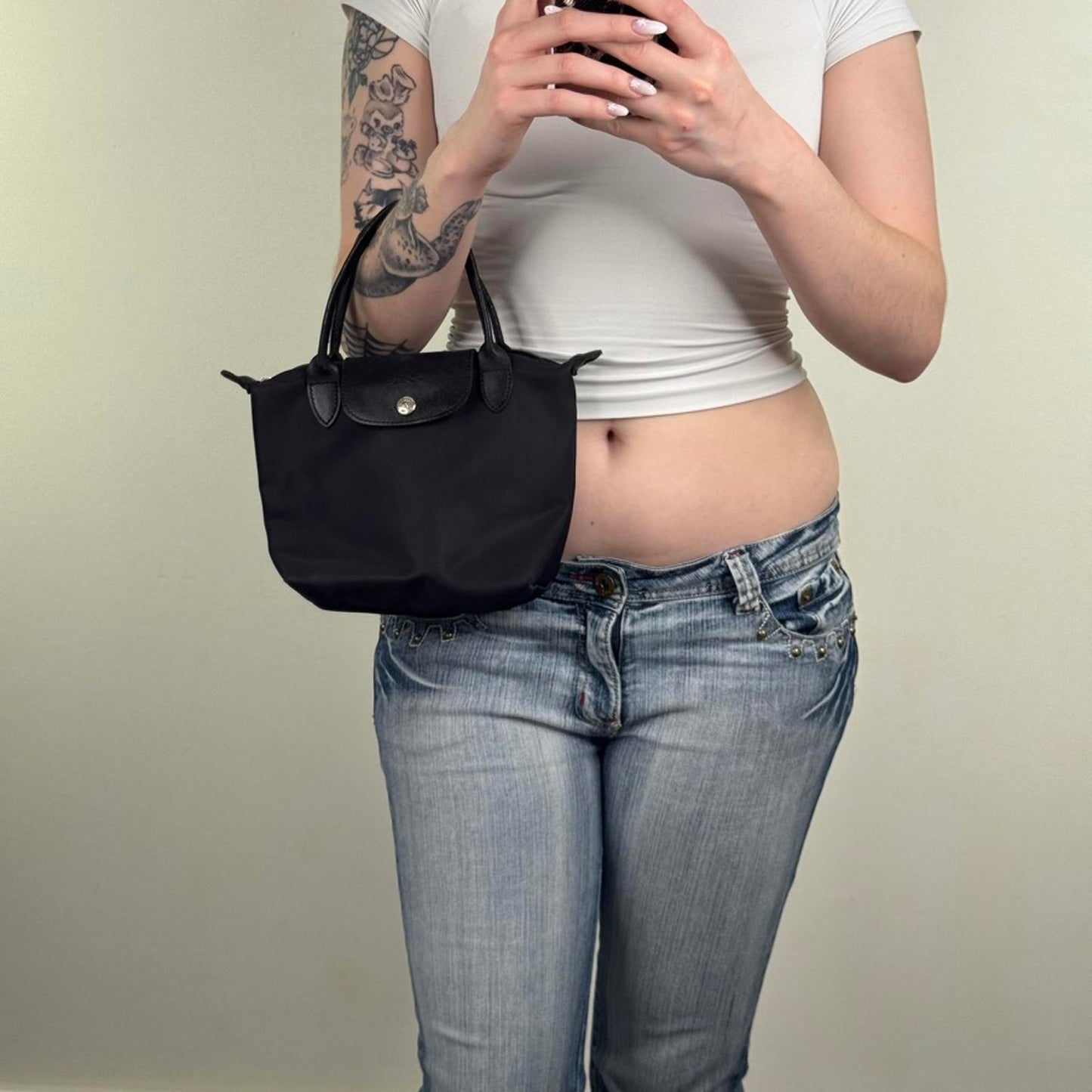 Longchamp Le Pliage bag small mini black