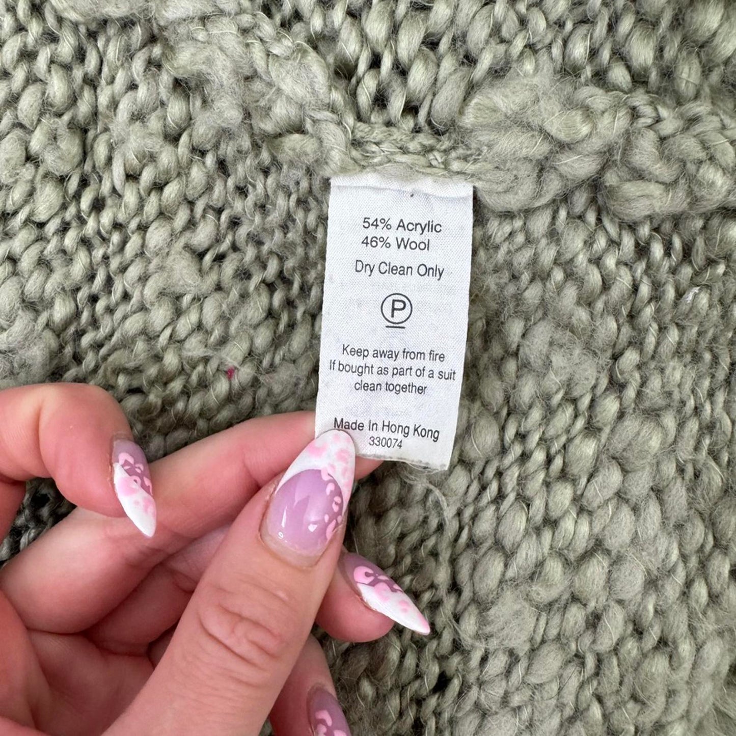 Y2K vintage wool blend shaggy chunky knit cardigan v neck mid length boho