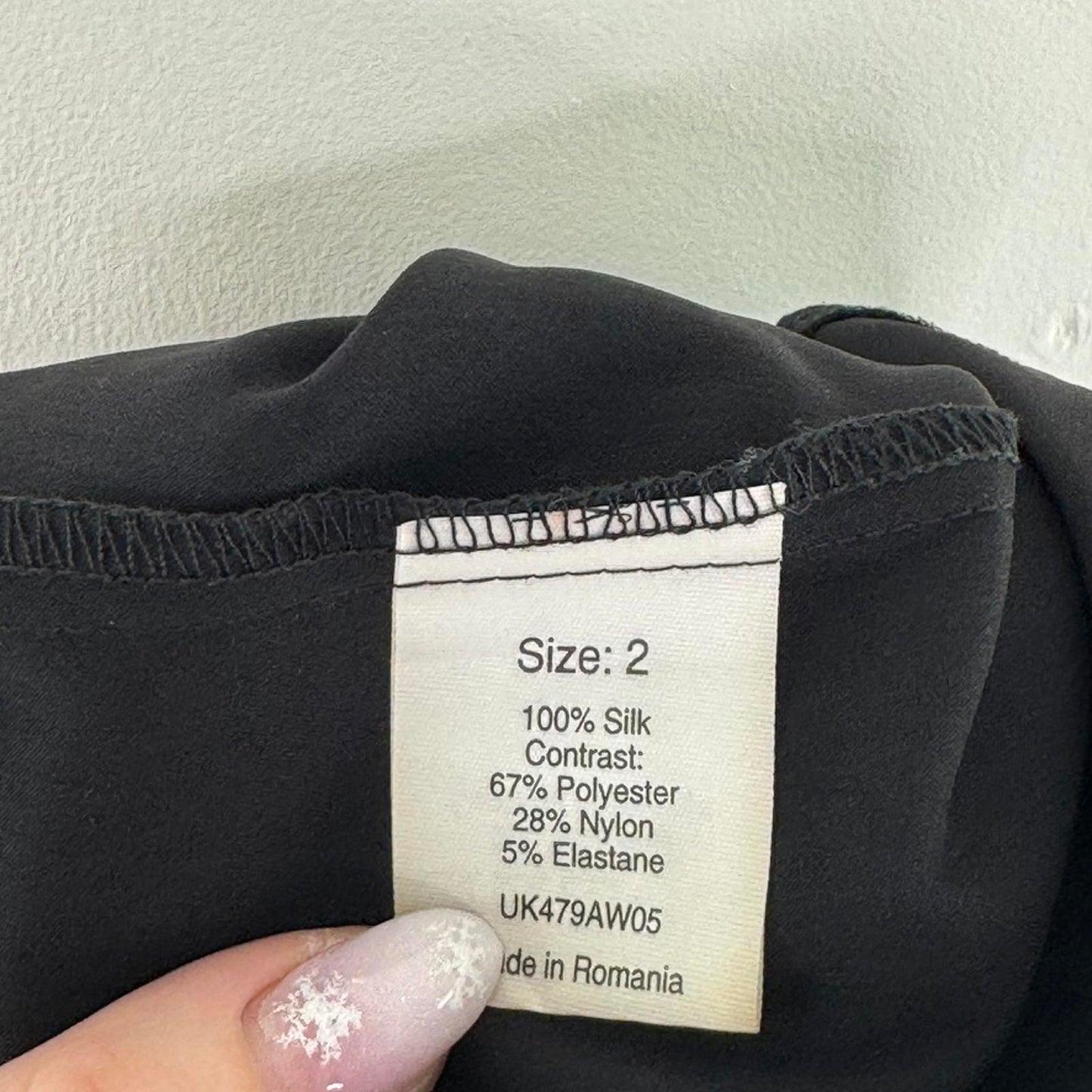 Y2K vintage silk blouse short sleeve hook eye v neck ruched sheer frill black