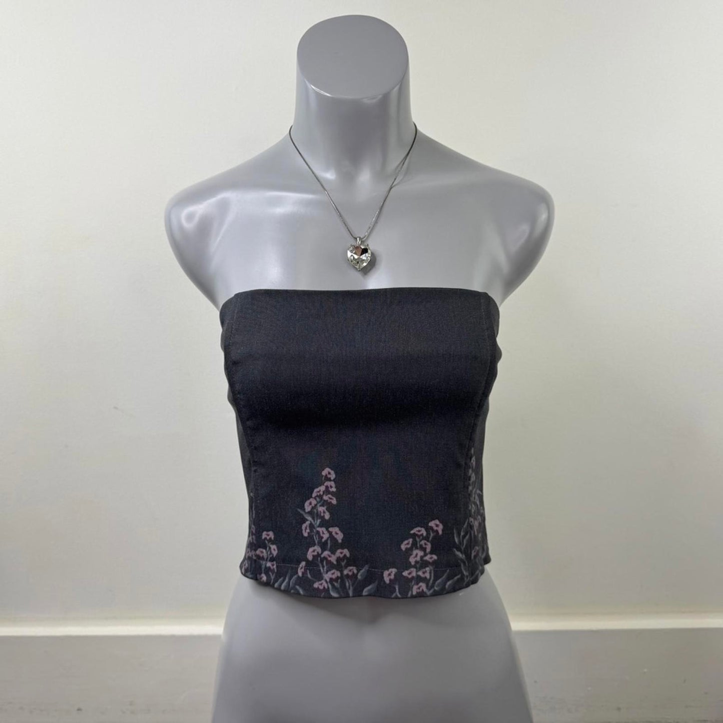 Y2K vintage Morgan De Toi strapless top boob tube floral fitted cropped crop