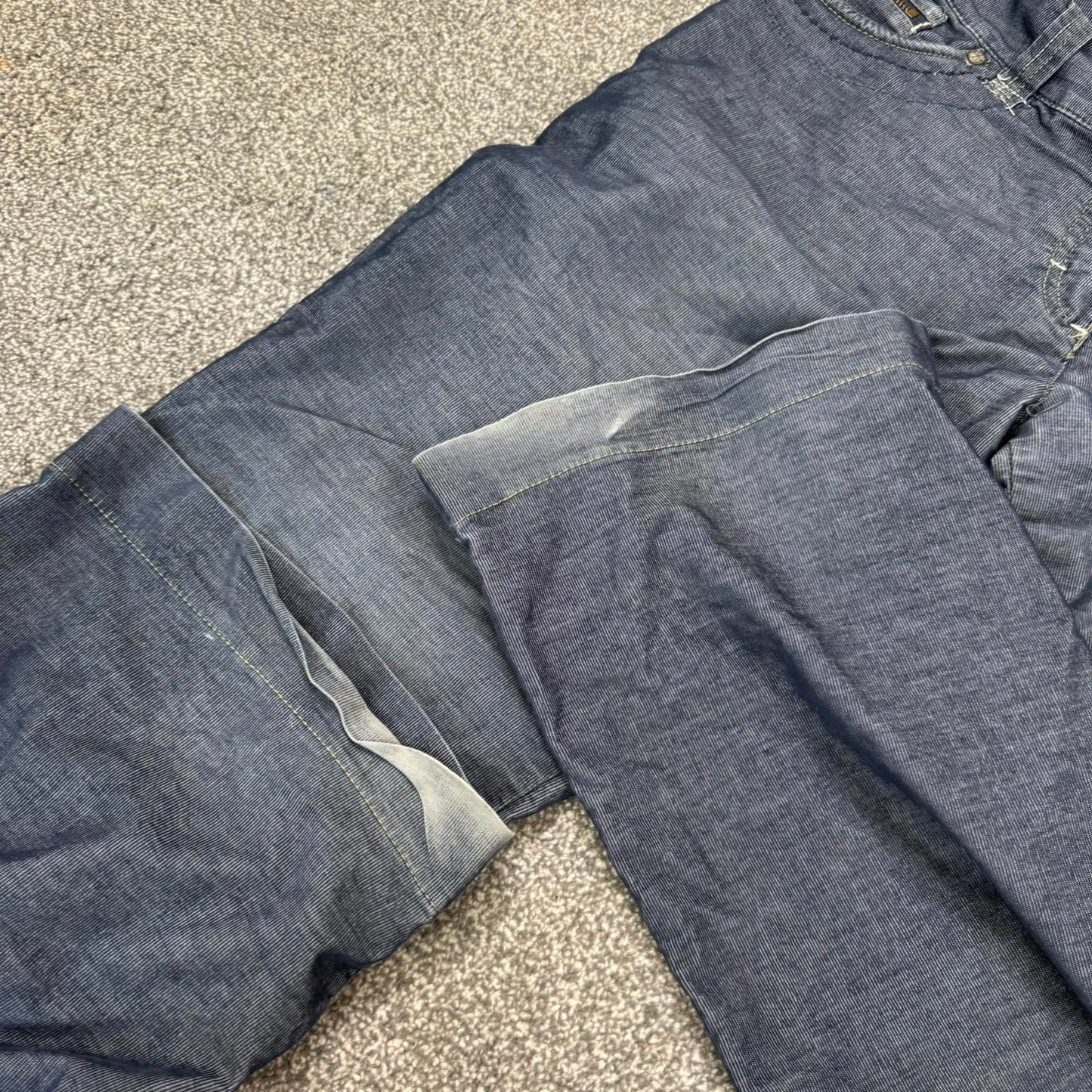 Y2K vintage mid rise baggy wide leg flared denim jeans lightweight embroidered