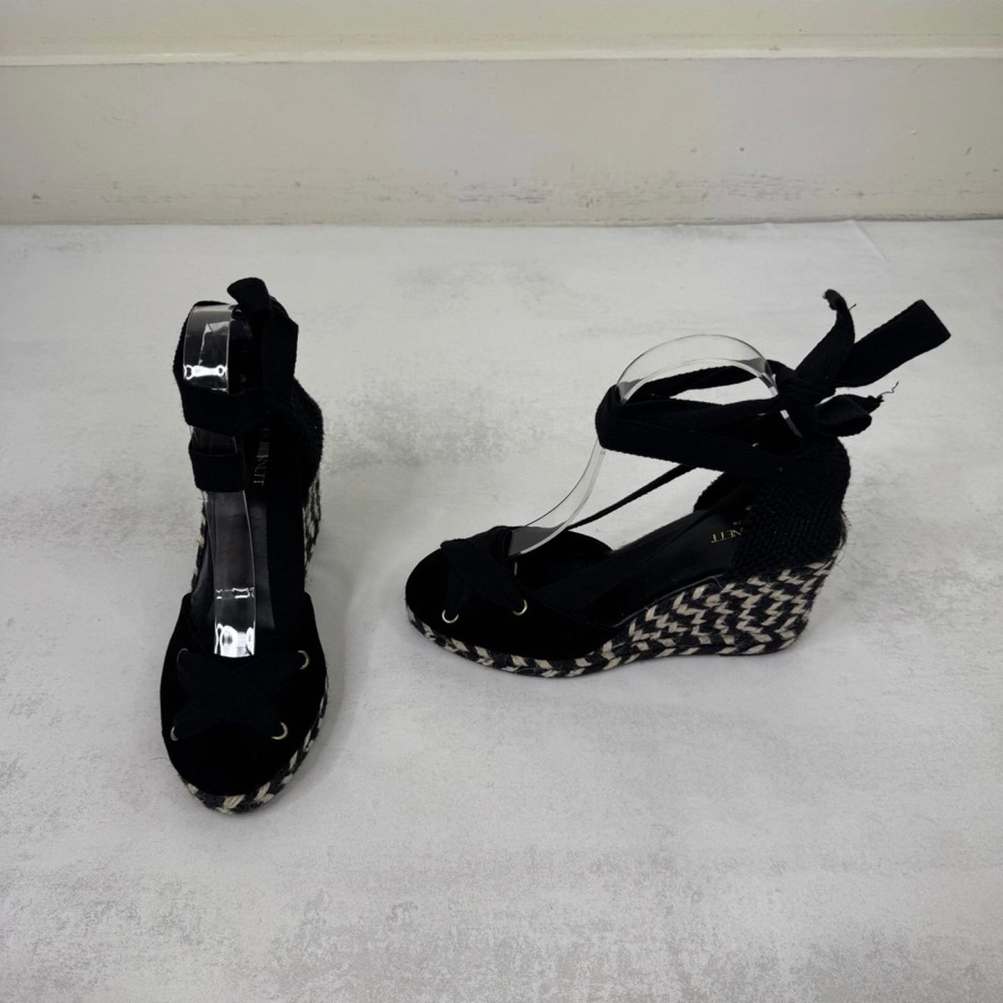 LK Bennett Ophelia wedge sandals braided espadrilles lace up block summer