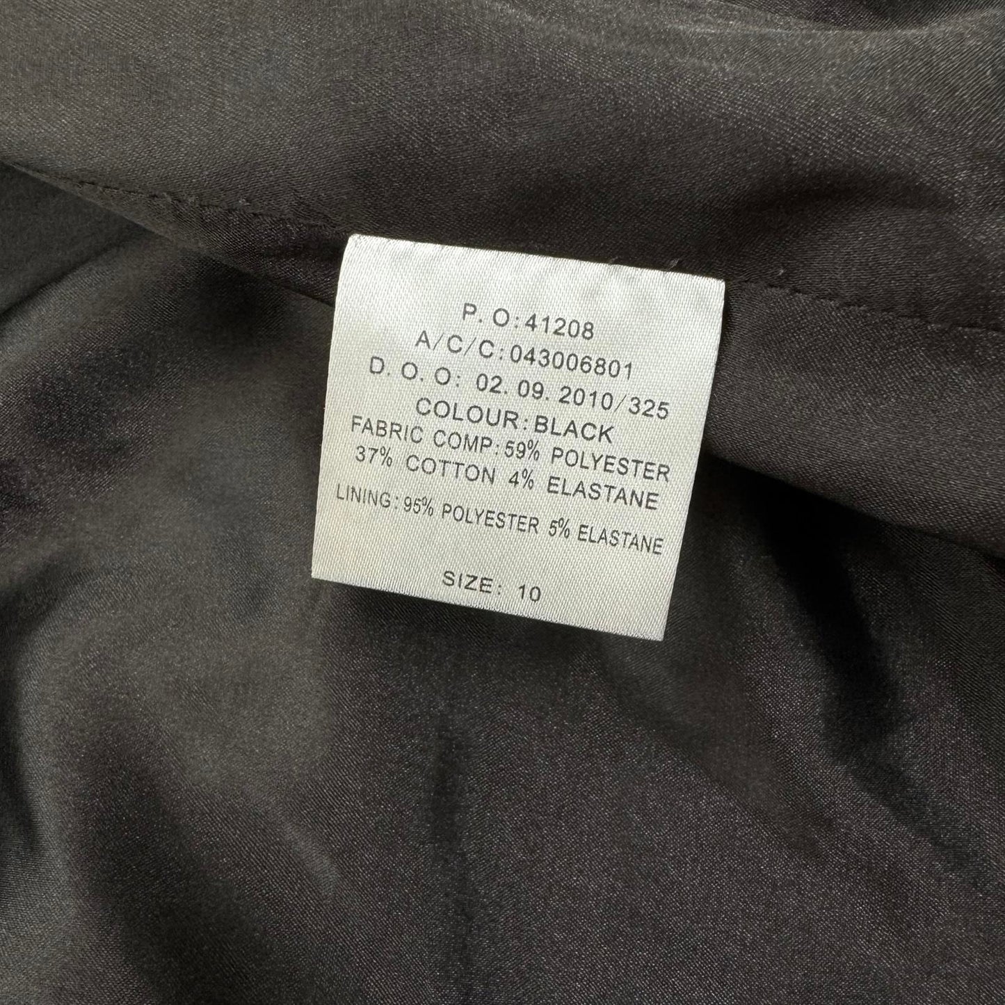 Vintage Jane Norman trench jacket short black satin button up double breasted