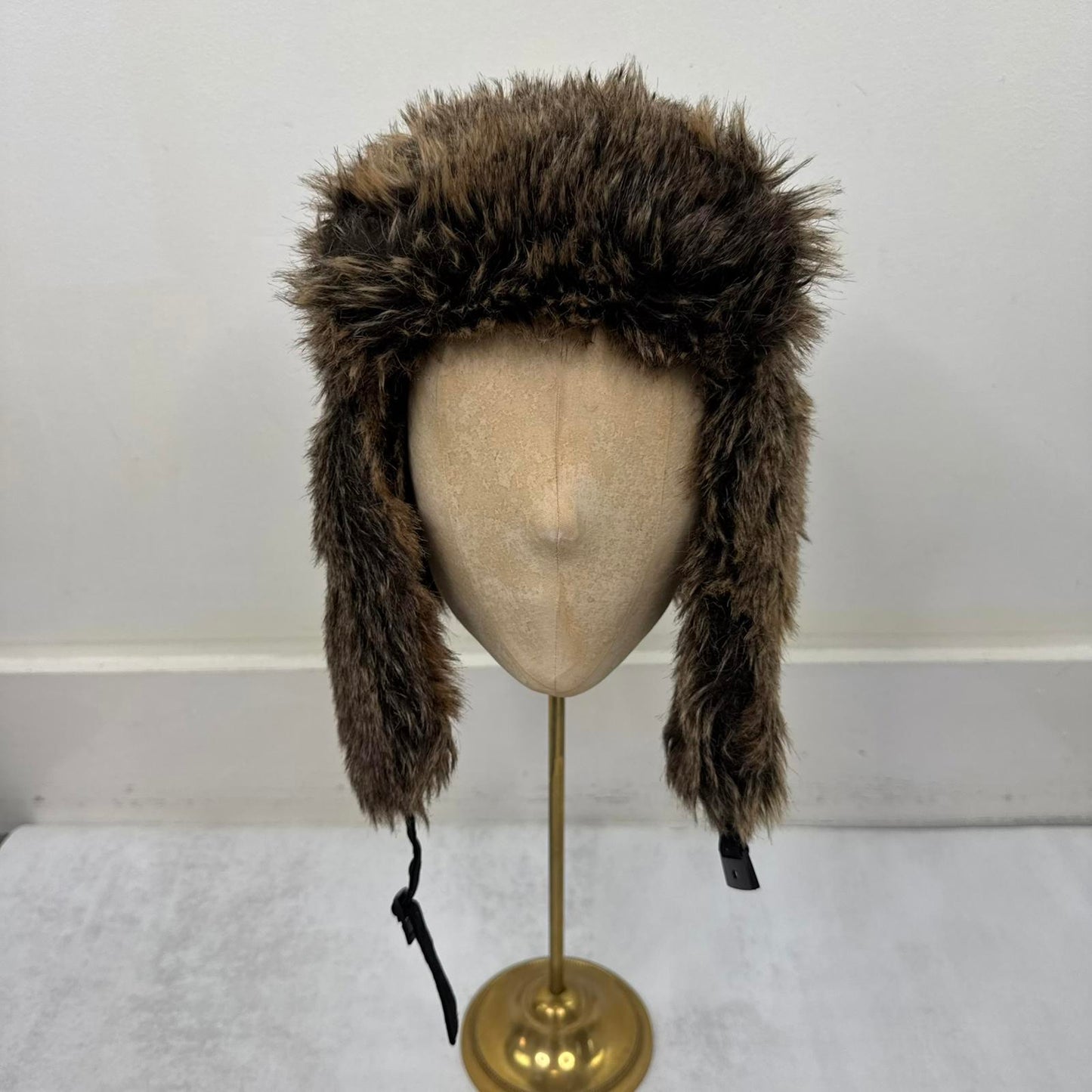 Y2K vintage faux fur trapper hat unisex brown