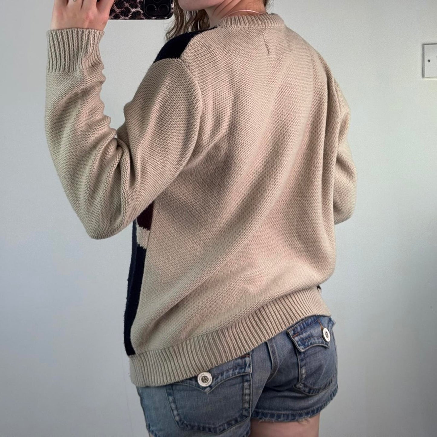 Y2K vintage Union Jack pullover jumper knit knitted flag unisex