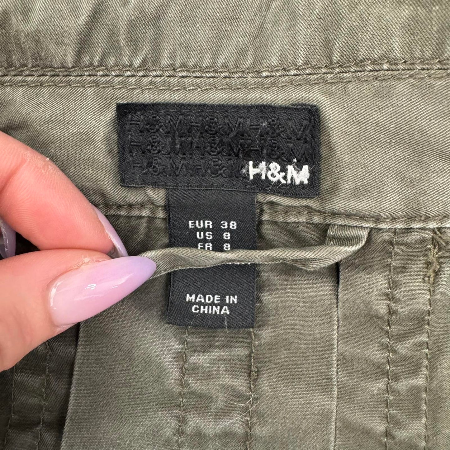 Y2K vintage military pea coat denim jacket ballon 3/4 sleeve pleated cropped