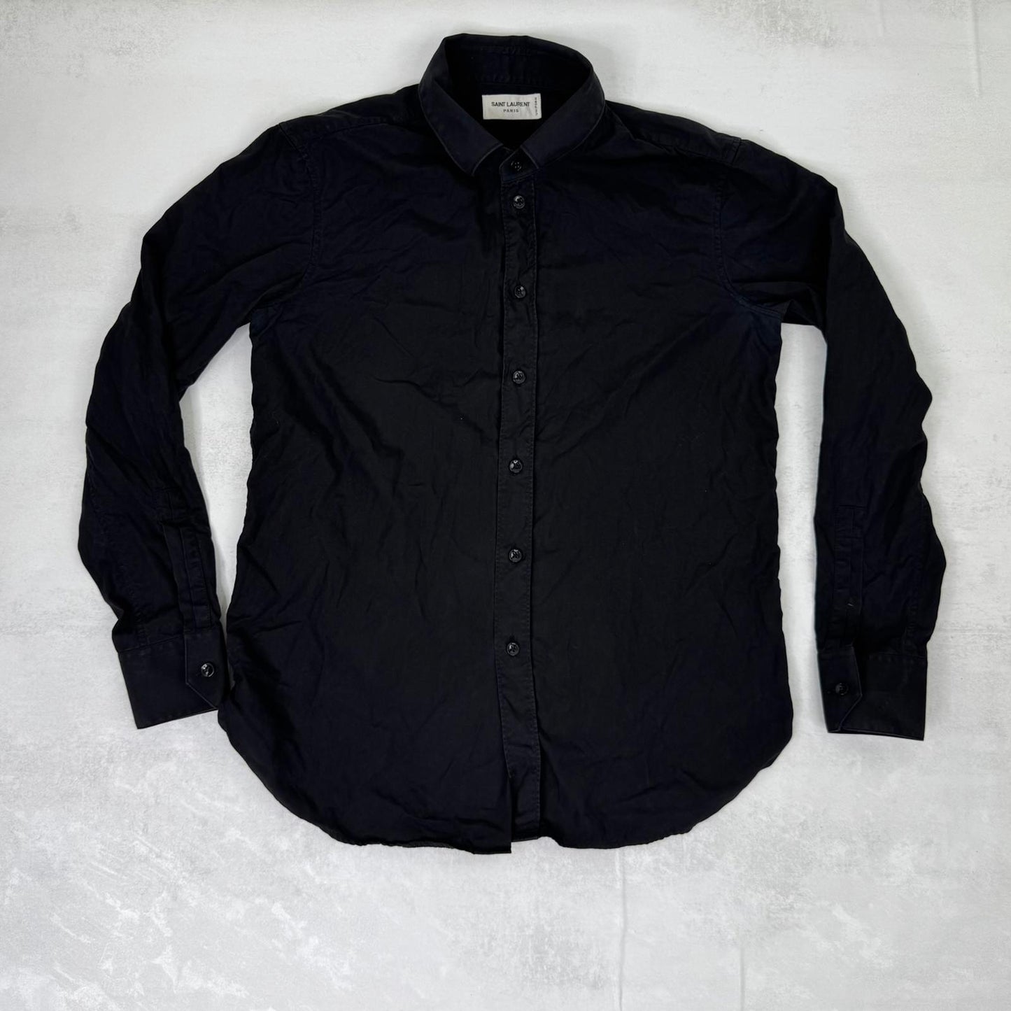 Saint Laurent uniform long sleeve shirt button up black tailor women's