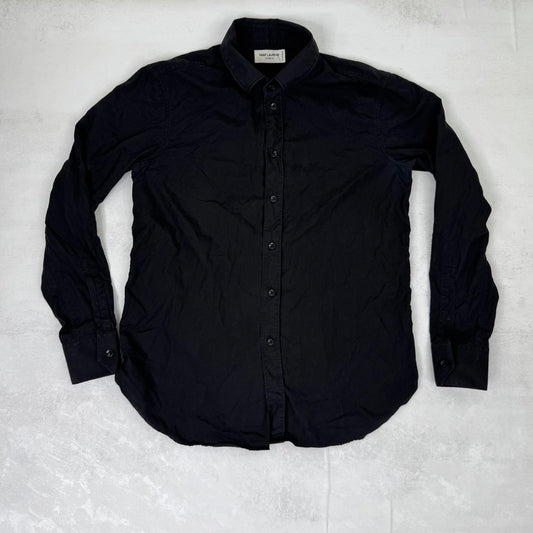 Saint Laurent uniform long sleeve shirt button up black tailor women's
