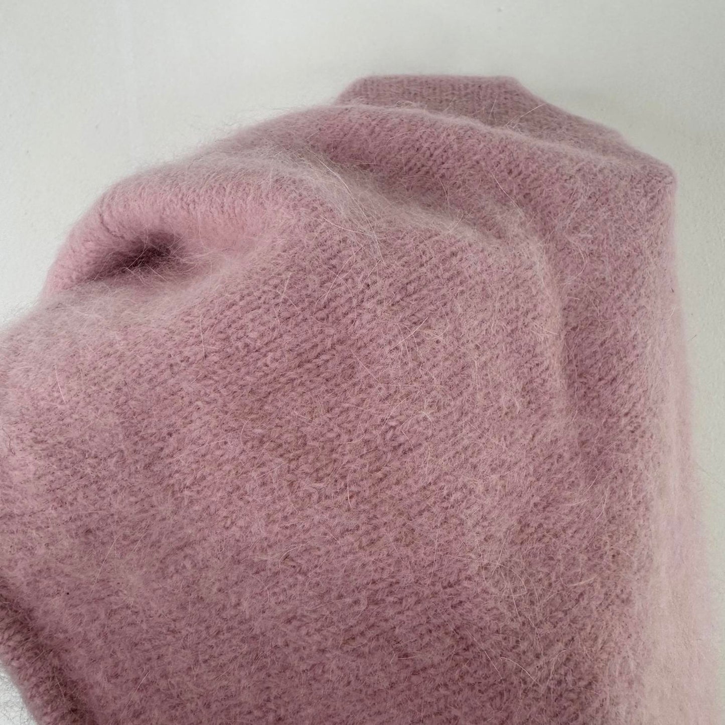 Y2K vintage knitted cropped cardigan 3/4 sleeve baby pink coquette