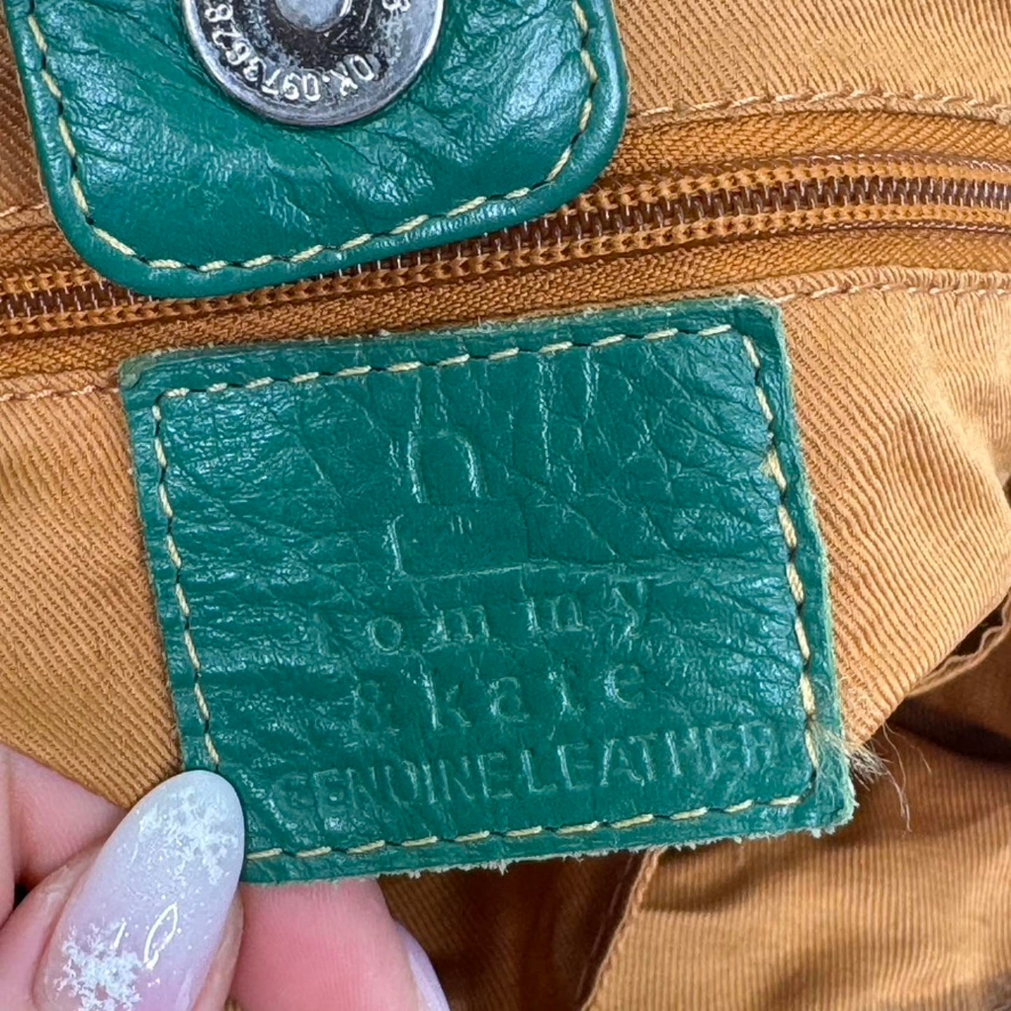 Y2K vintage genuine suede shoulder bag slouchy zipper green silver medium