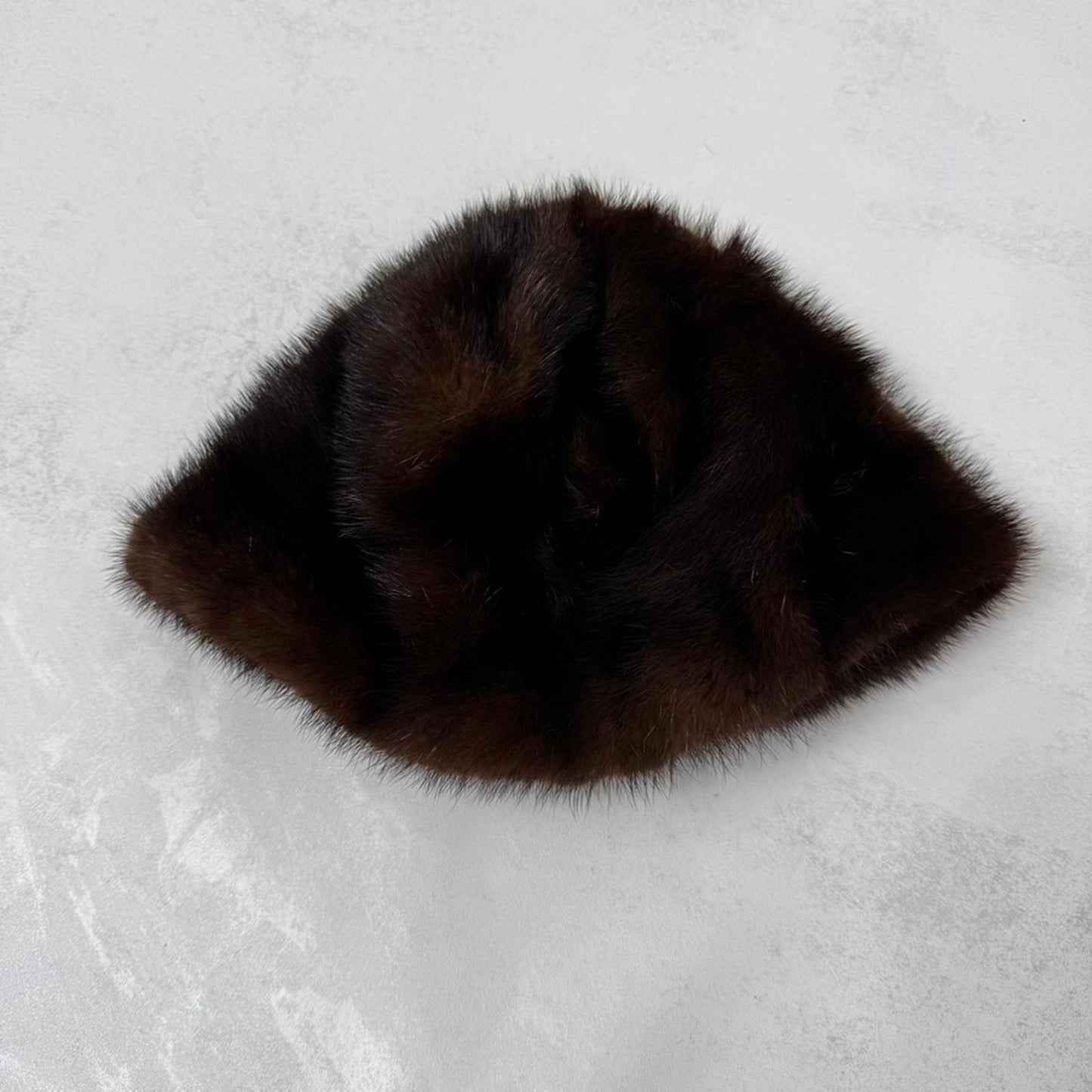 True vintage genuine fur bucket hat brown real winter