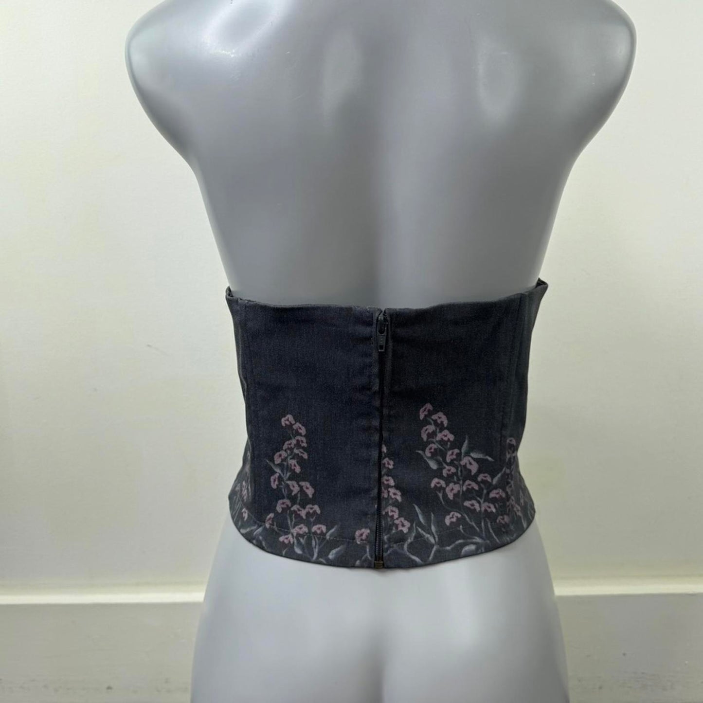 Y2K vintage Morgan De Toi strapless top boob tube floral fitted cropped crop