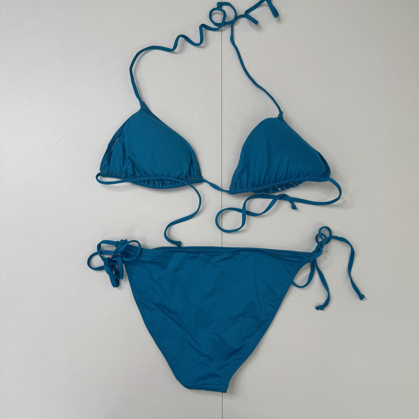 Y2K vintage bikini matching set sequin embroidered halter string bow tie boho
