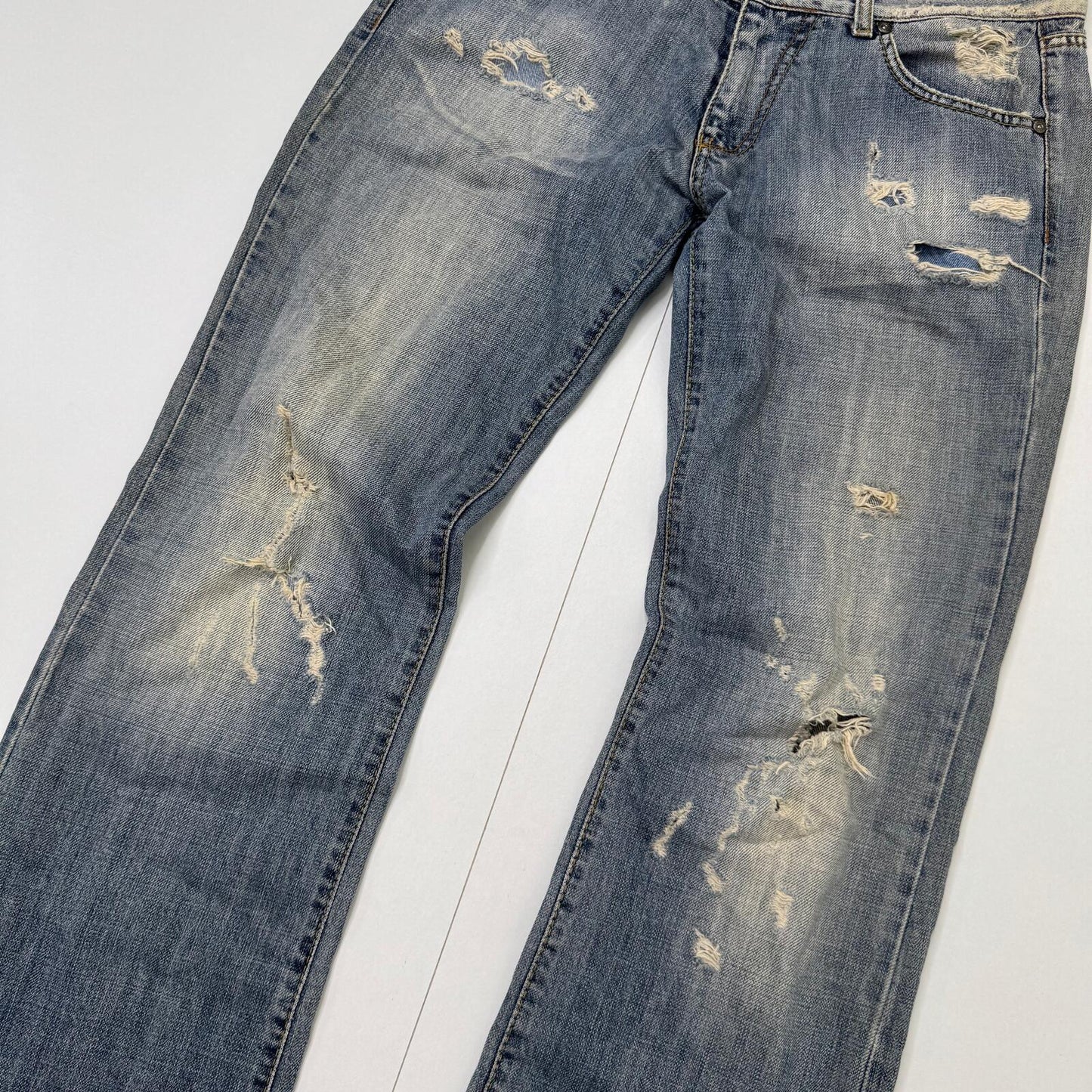 Y2K vintage Miss Sixty bootcut denim jeans low rise distressed baggy fit