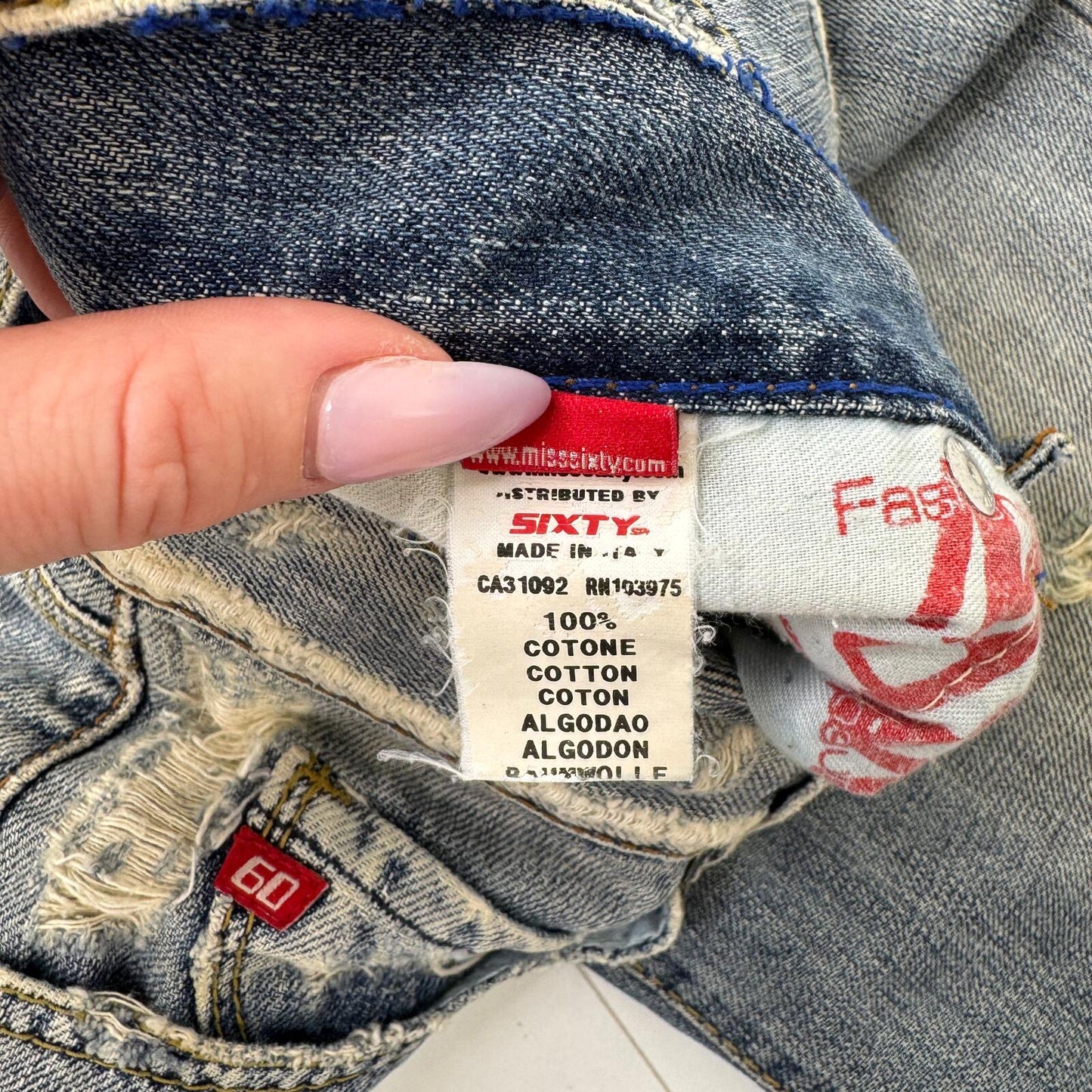 Y2K vintage Miss Sixty bootcut denim jeans low rise distressed baggy fit
