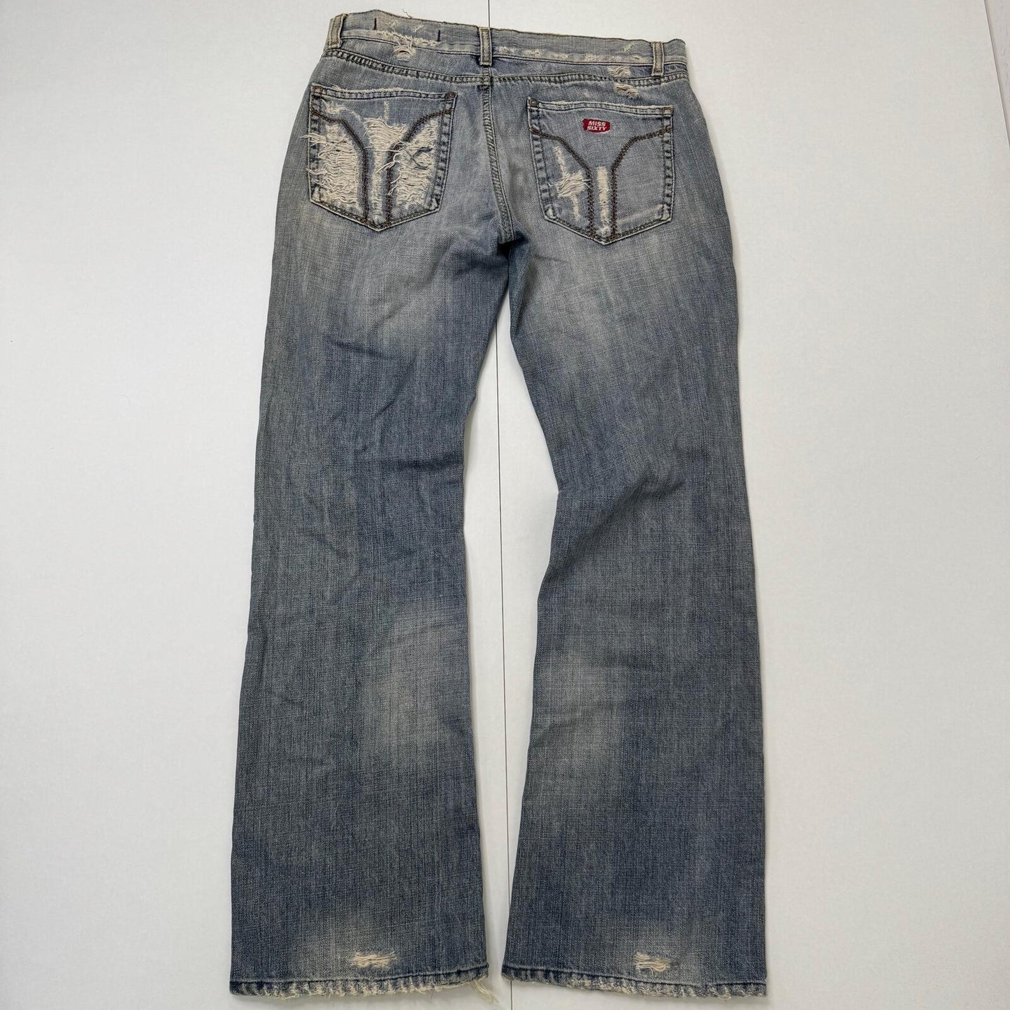 Y2K vintage Miss Sixty bootcut denim jeans low rise distressed baggy fit