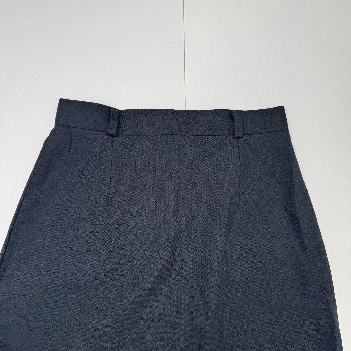 90s vintage midi skirt pleated pinstripe buttons a line tailored black belt loop