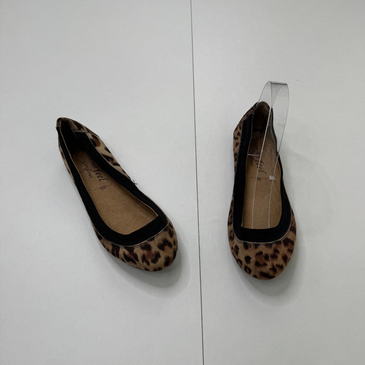 Y2K vintage leopard print pumps ballerina flats slip on brown black