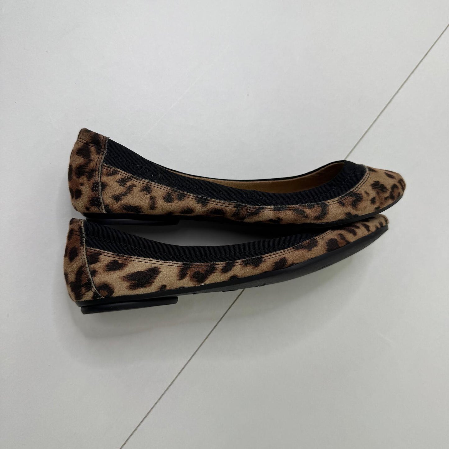 Y2K vintage leopard print pumps ballerina flats slip on brown black