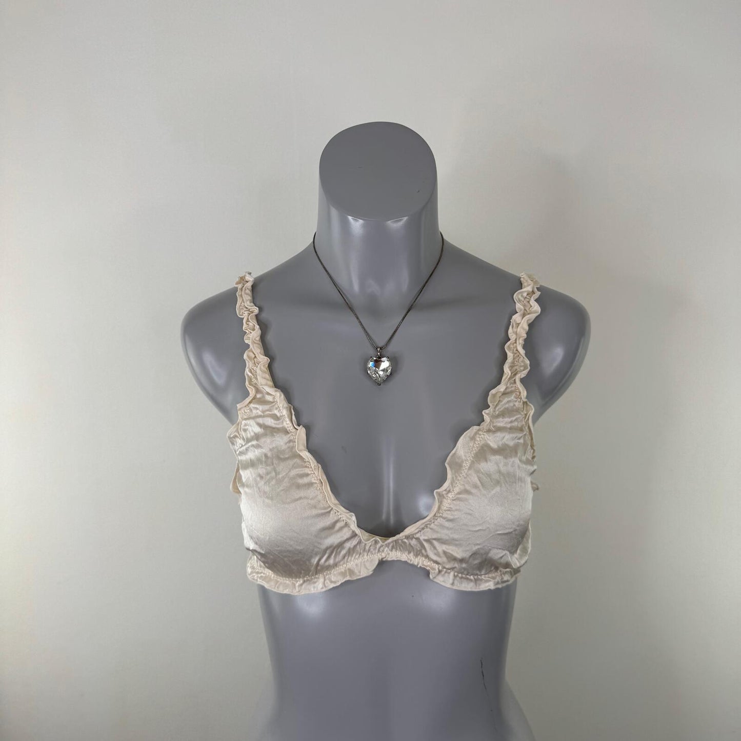 Y2K vintage 100% silk bralette non padded bra cream