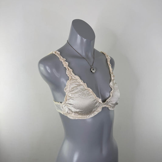 Y2K vintage 100% silk bralette non padded bra cream