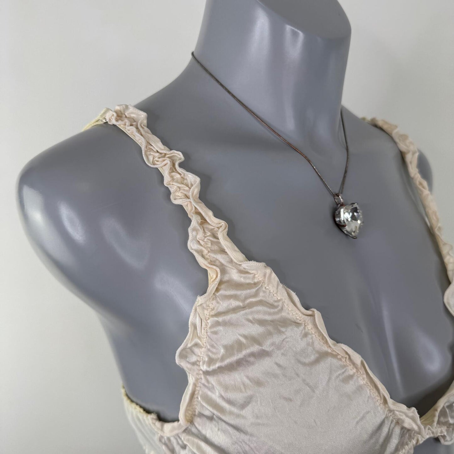 Y2K vintage 100% silk bralette non padded bra cream