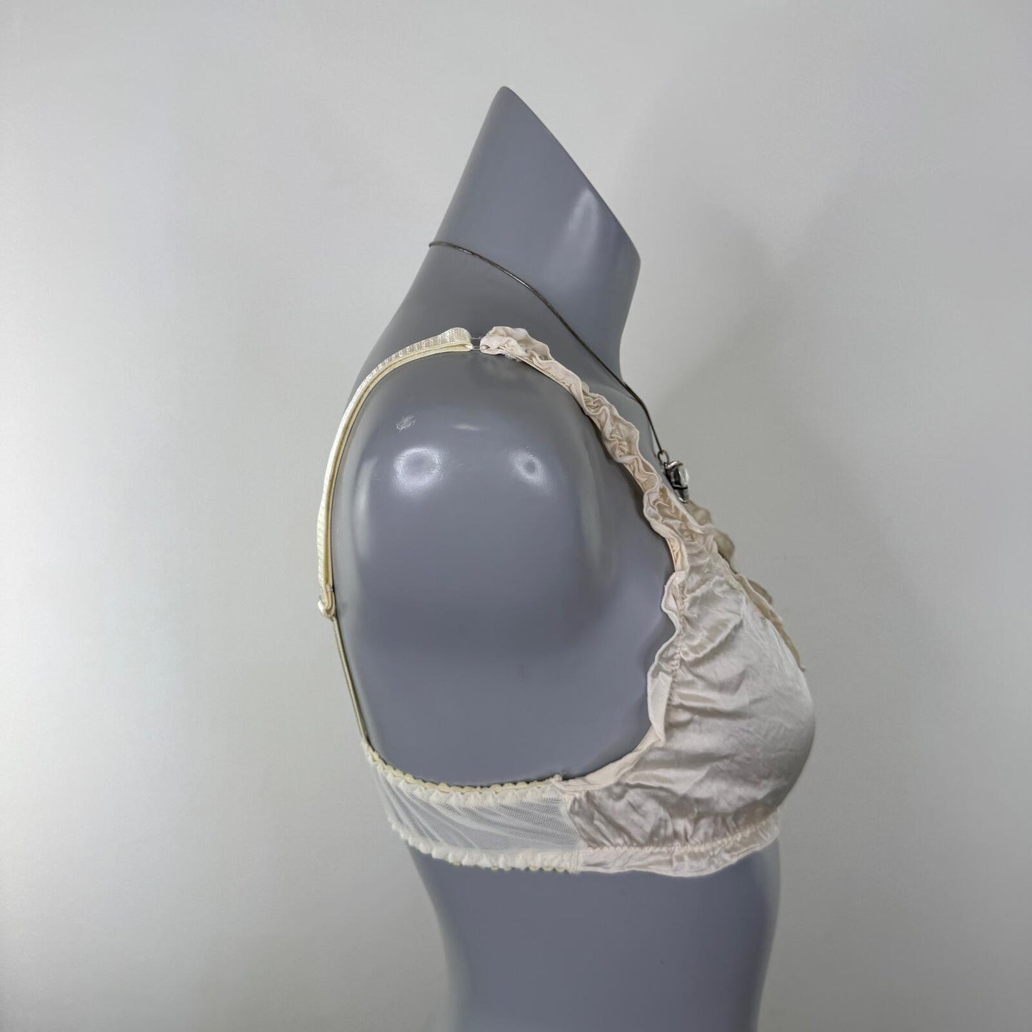 Y2K vintage 100% silk bralette non padded bra cream