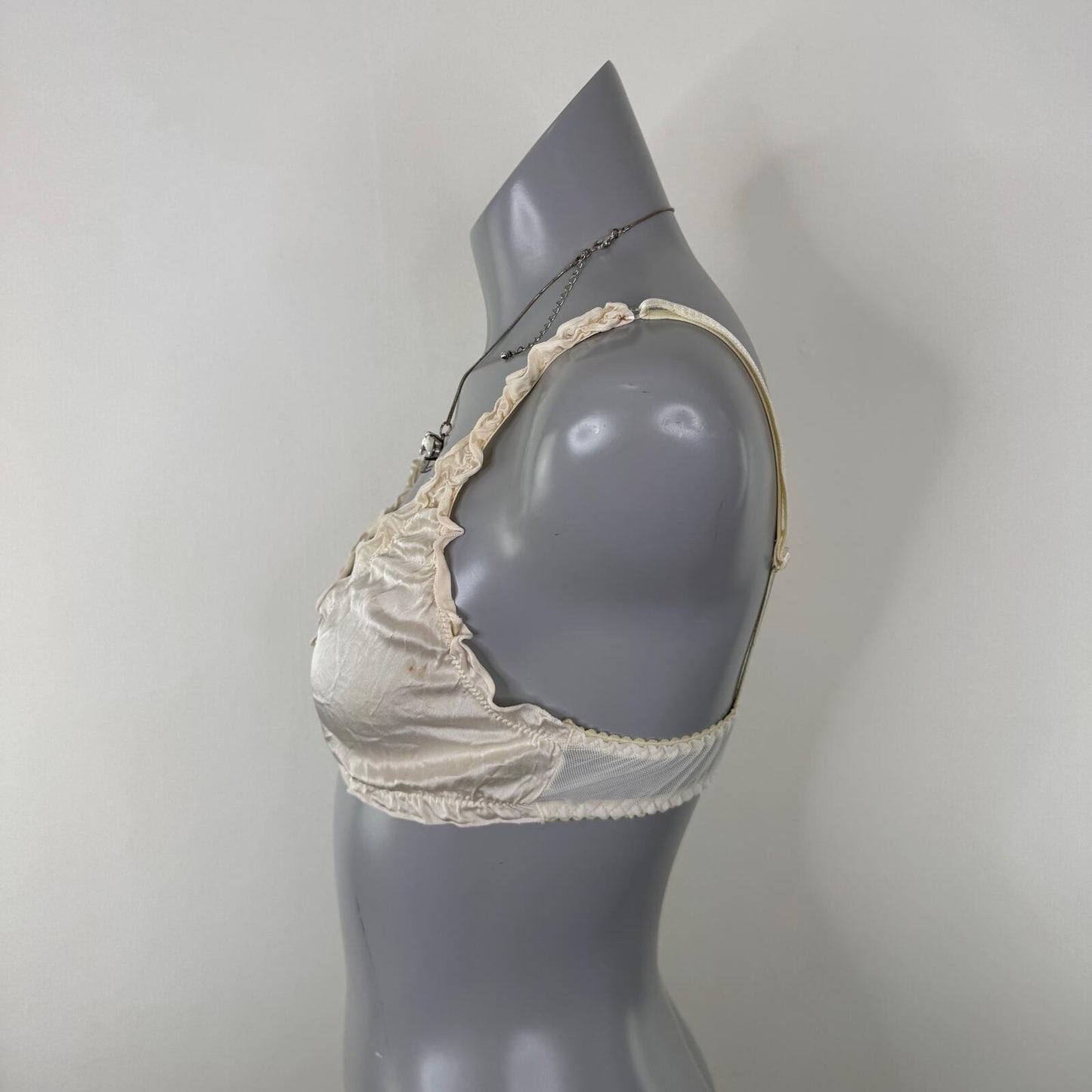 Y2K vintage 100% silk bralette non padded bra cream
