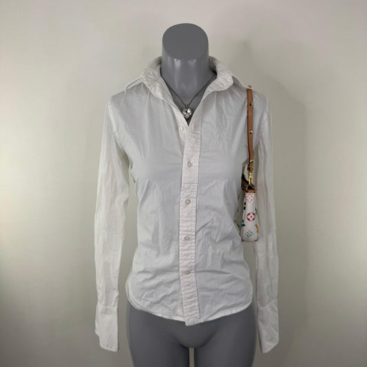 Y2K vintage Ralph Lauren blouse button up long sleeve tailored slim fit formal
